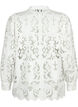 Kanten shirt blouse met lange mouwen, White, Packshot image number 1