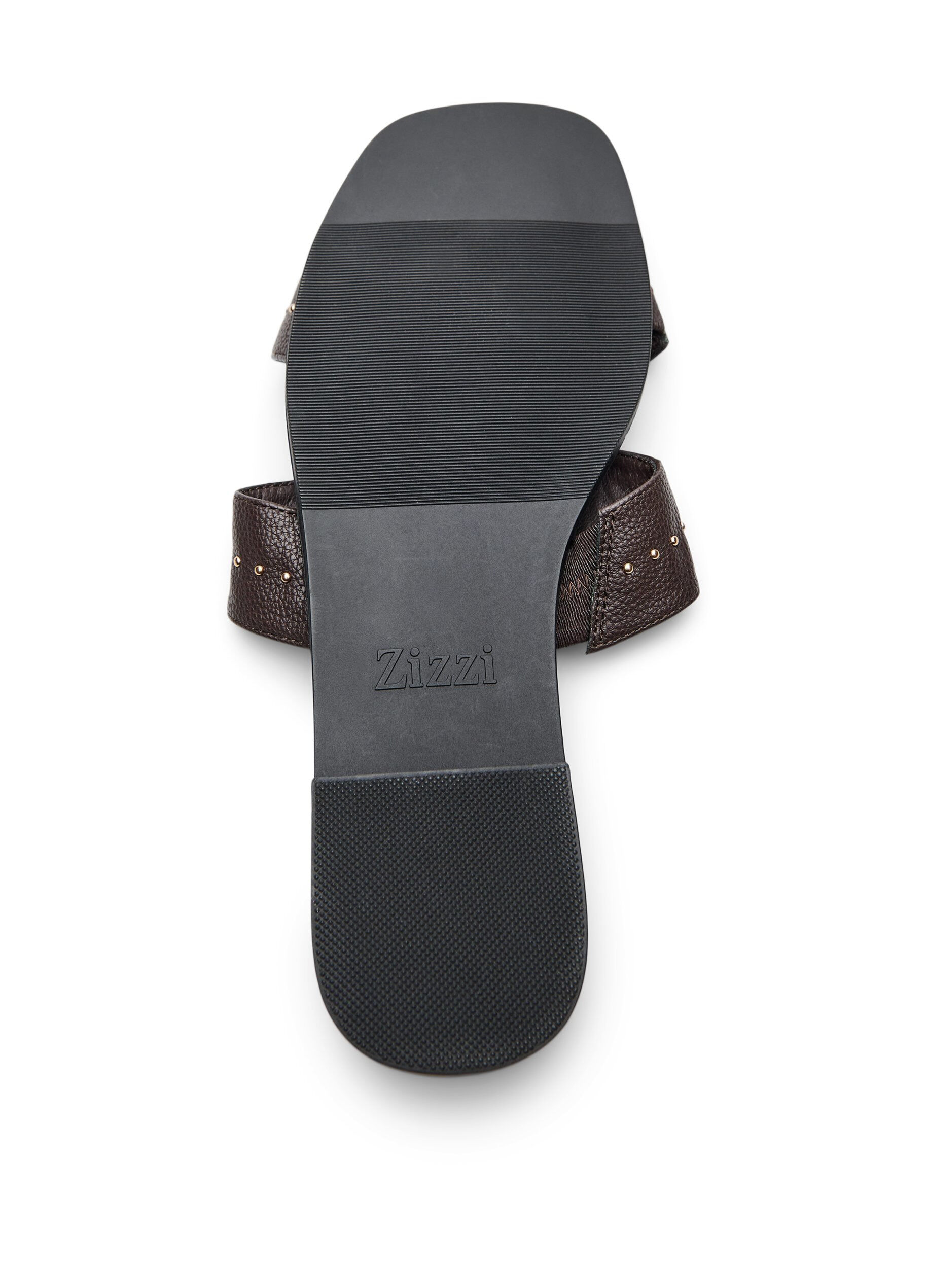 Zizzi Platte sandalen met studs, Bruin, Packshot image number 4