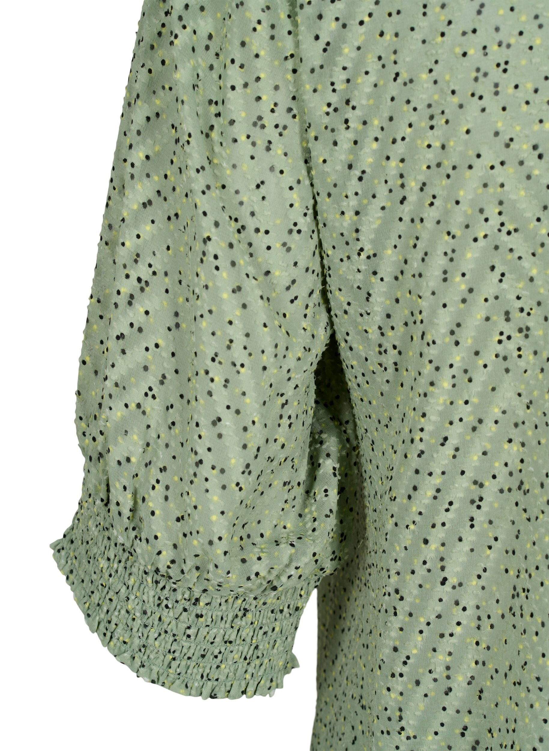 Zizzi Gestippelde blouse met 1/2 mouwen, Seagrass Dot, Packshot image number 3