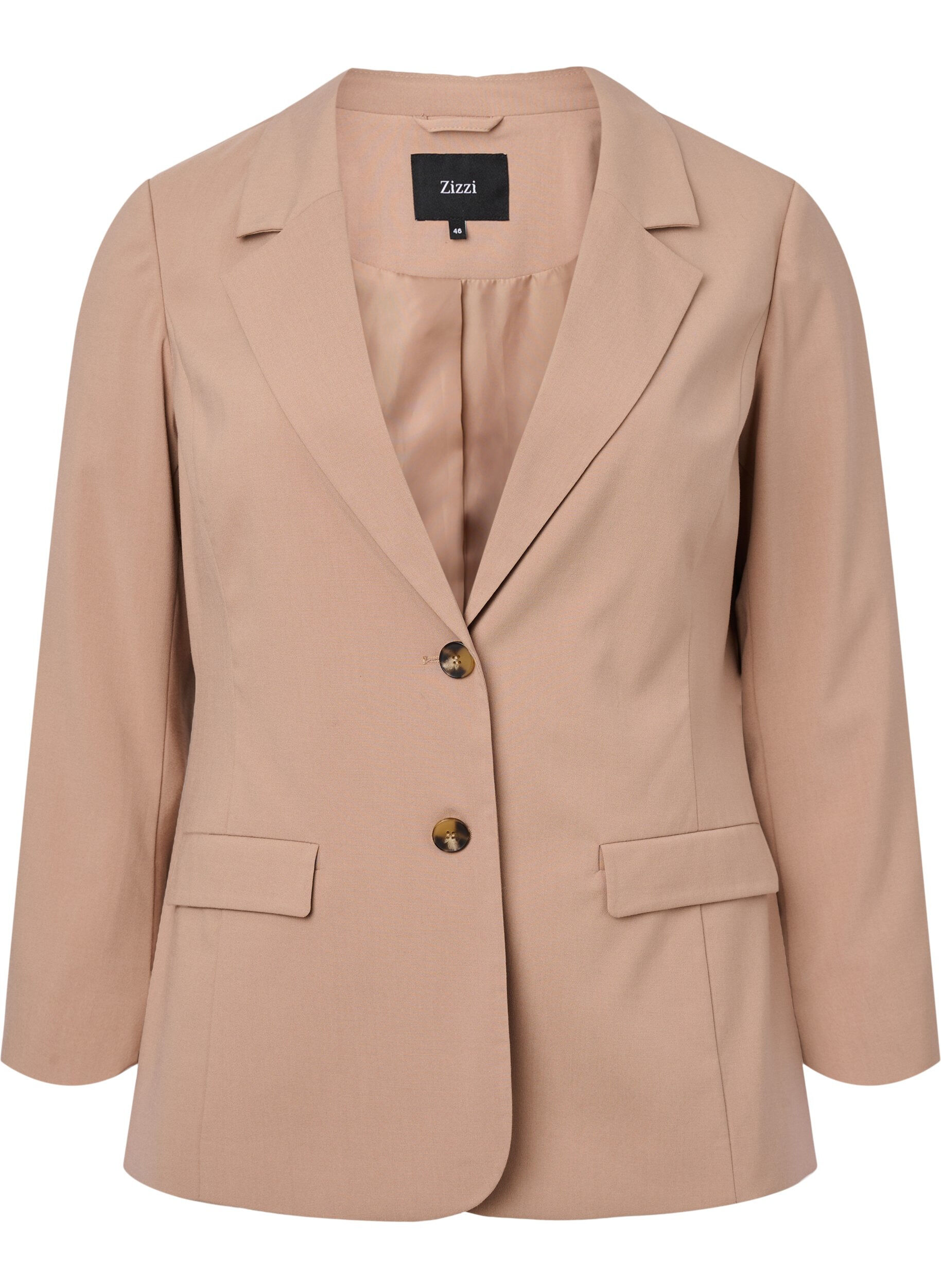 Zizzi Klassieke blazer met knoopsluiting, Amphora, Packshot image number 0