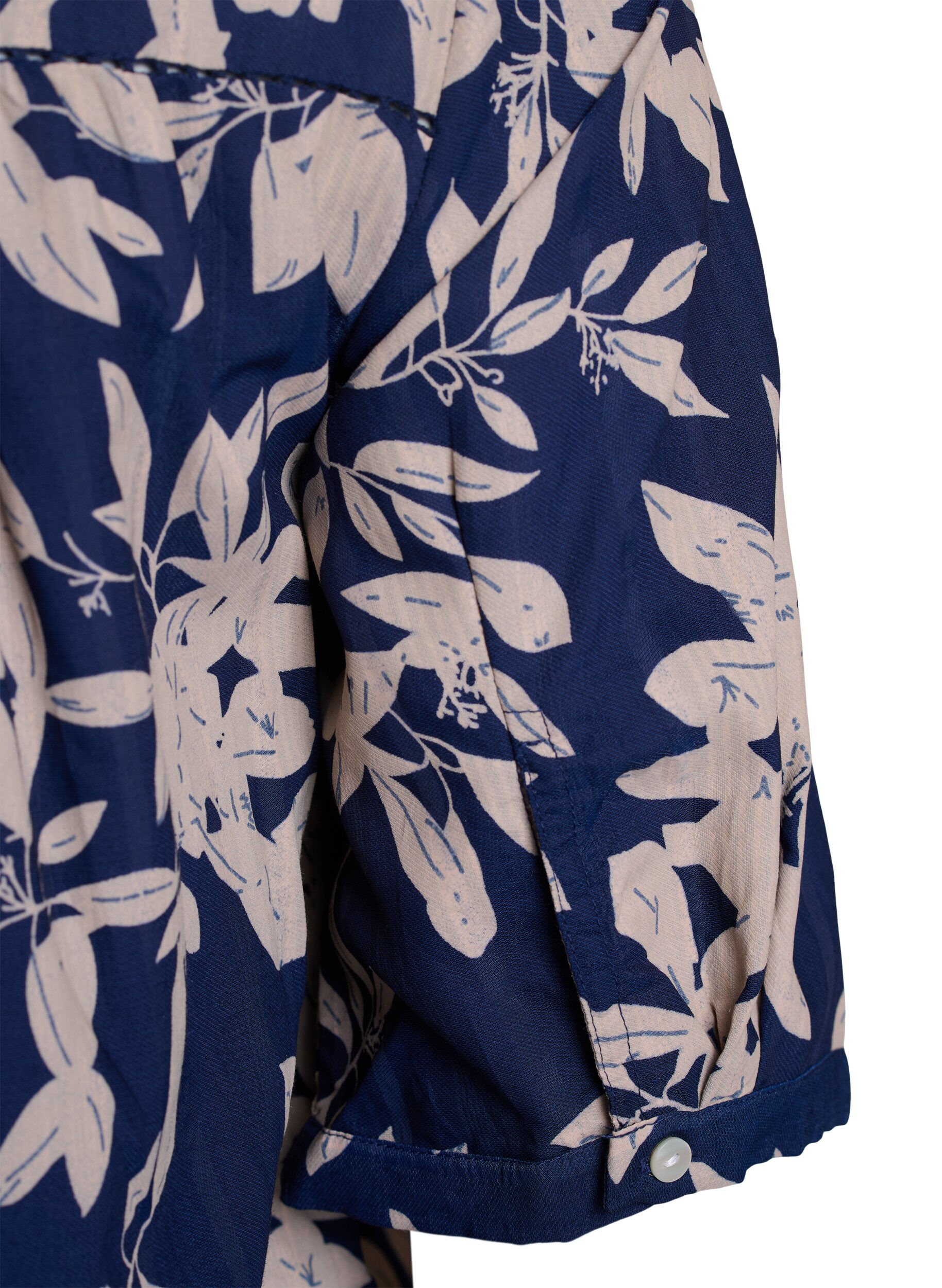 Zizzi Blouse met print en 1/2 mouwen, Blauw, Packshot image number 3