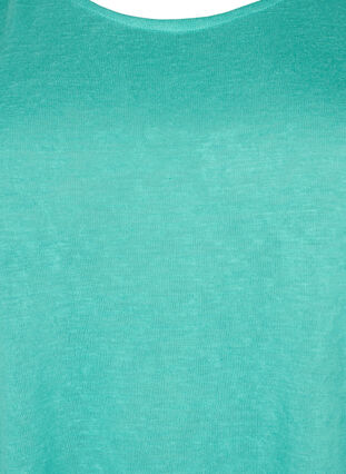Top met structuur en ronde hals, Turquoise, Packshot image number 2