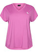 Sportief t-shirt met korte mouwen en v-hals, Paars, Packshot image number 0