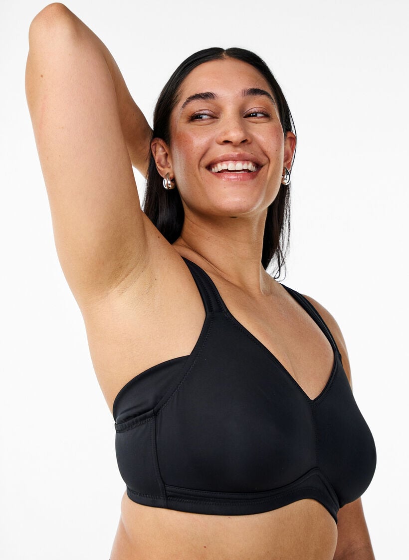 Comfortbeha met gewatteerde bandjes, Zwart, Model