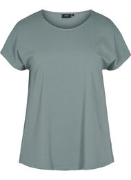 Katoenen t-shirt met strepen, Balsam Green Solid