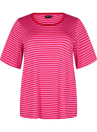 T-shirt met TENCEL™ Lyocell en strepen, Roze
