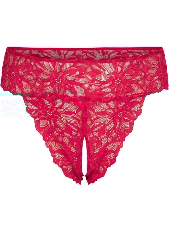 Zonder kruis kanten string, Rood, Packshot image number 0