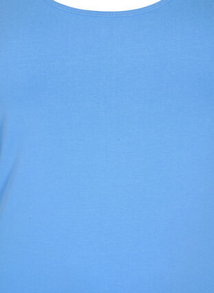 Effen gekleurd basic top in katoen, Ultramarine, Packshot image number 2