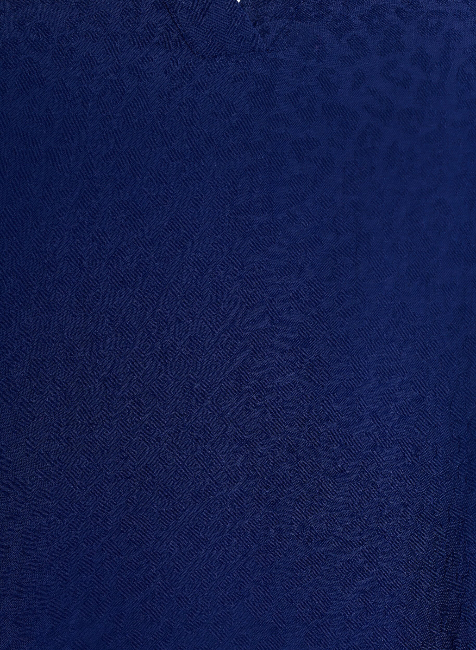 Zizzi Blouse met korte mouwen met ruches en V-hals, Blauw, Packshot image number 2