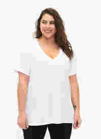	 FLASH - 2-pack v-hals t-shirts, White/Black, Model