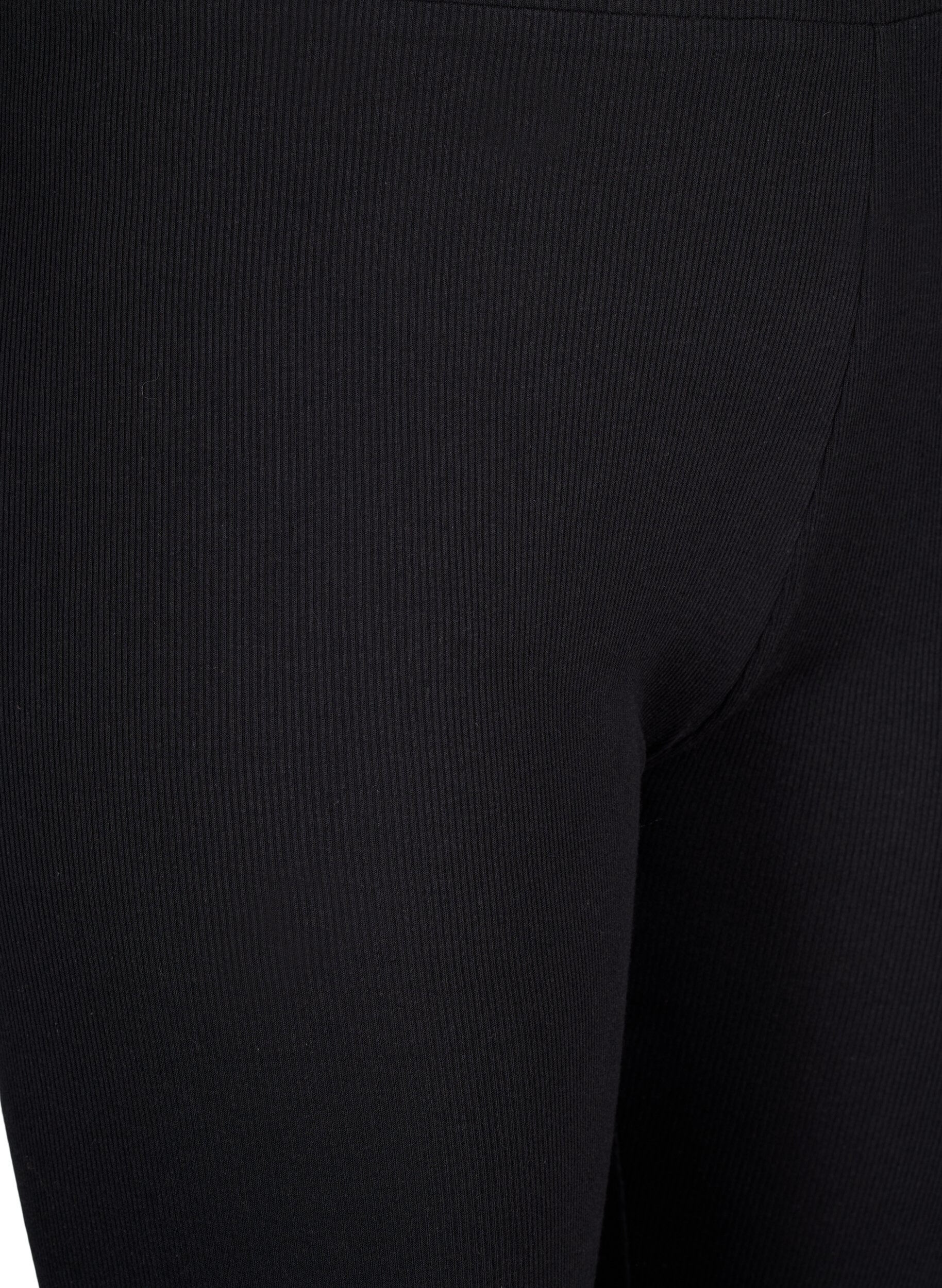 Zizzi Strakke geribde broek, Black, Packshot image number 2
