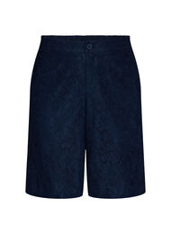 Bermuda shorts van kant met hoge taille, Blauw