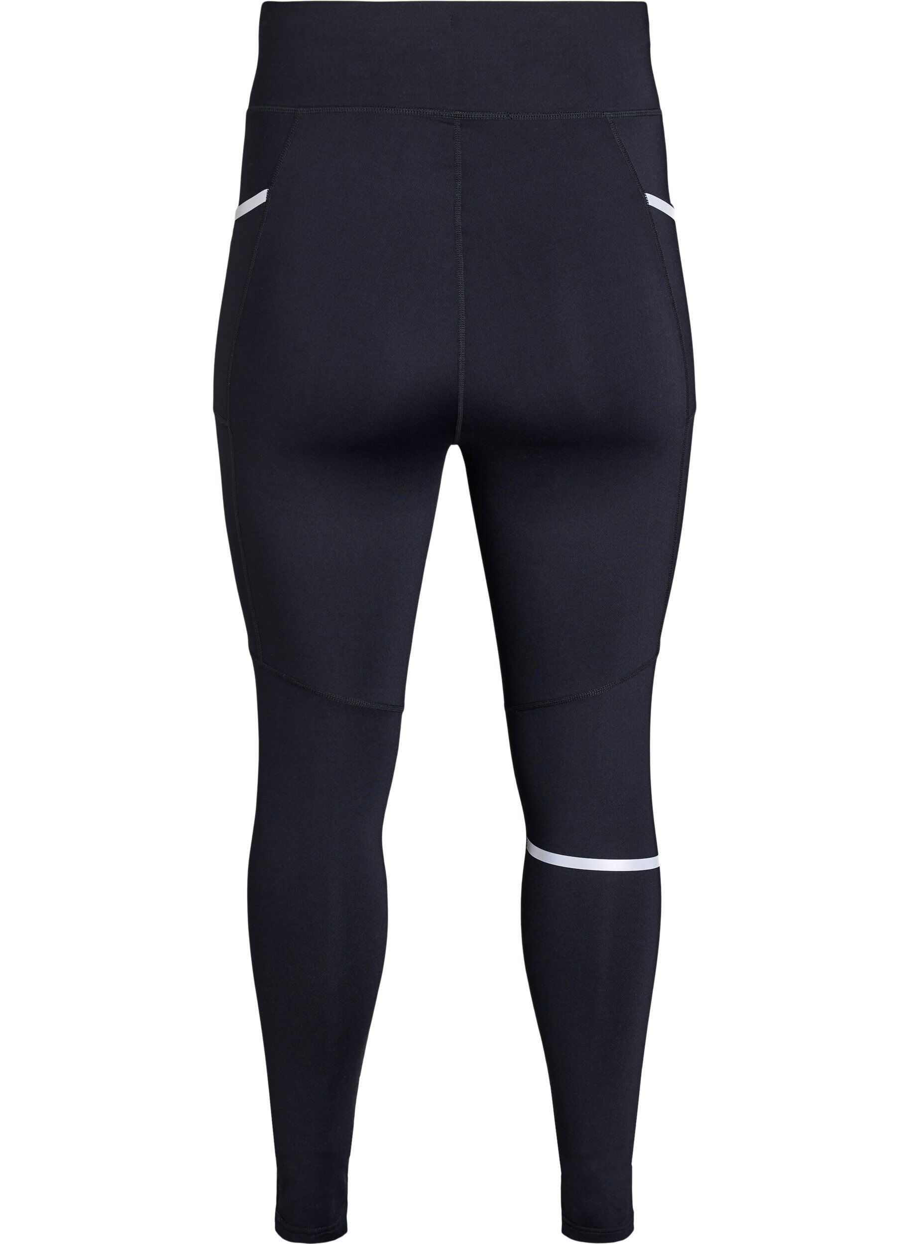 Zizzi Running tights met lichte compressie en zijzakken, Zwart, Packshot image number 1