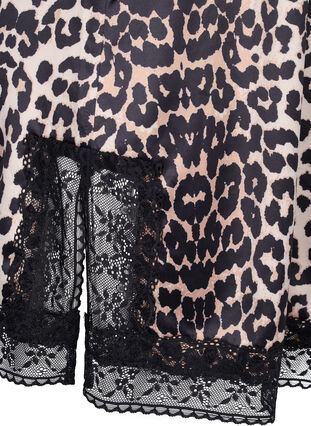 Pyjama jurk in luipaard print met kant, Animal Print, Packshot image number 3