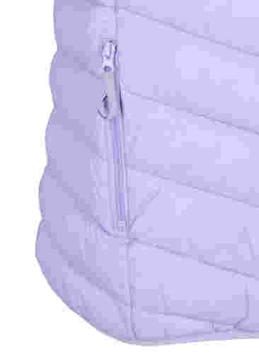 Kort vest met rits en zakken, Lavender, Packshot image number 3