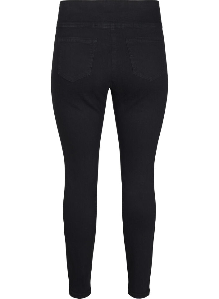 Rekbare jeggings met een hoge taille, Zwart, Packshot image number 1
