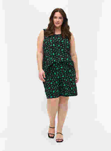 Shorts met print en zakken, Green Flower AOP, Model image number 3