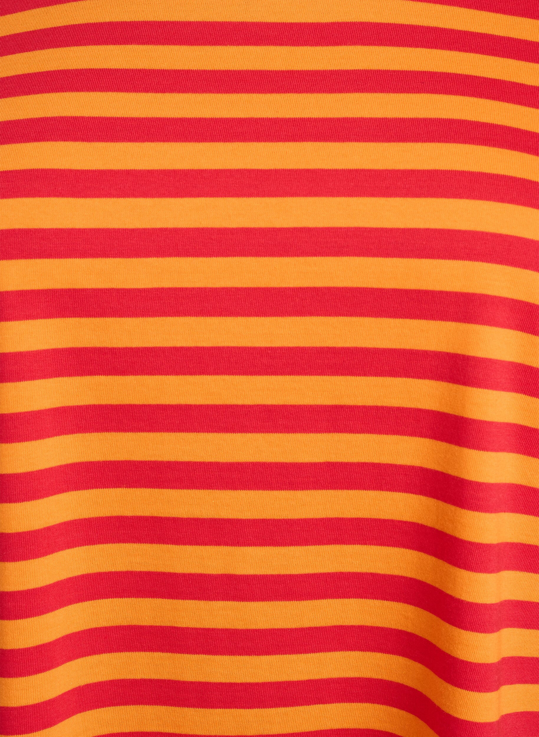 Zizzi Lang gestreept nacht T-shirt, Rood, Packshot image number 2