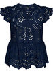 Mouwloze blouse met broderie anglaise en ruches, Blauw, Packshot image number 0