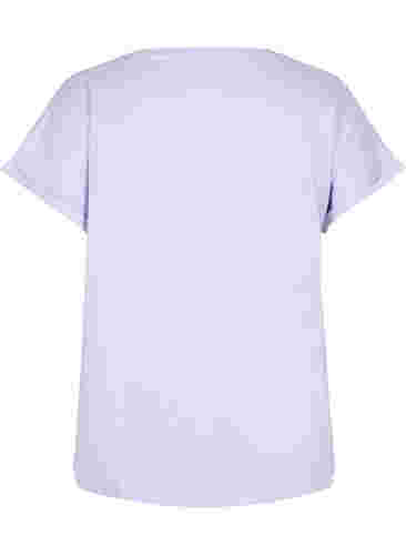 Los t-shirt met borduursel anglaise, Lavender, Packshot image number 1