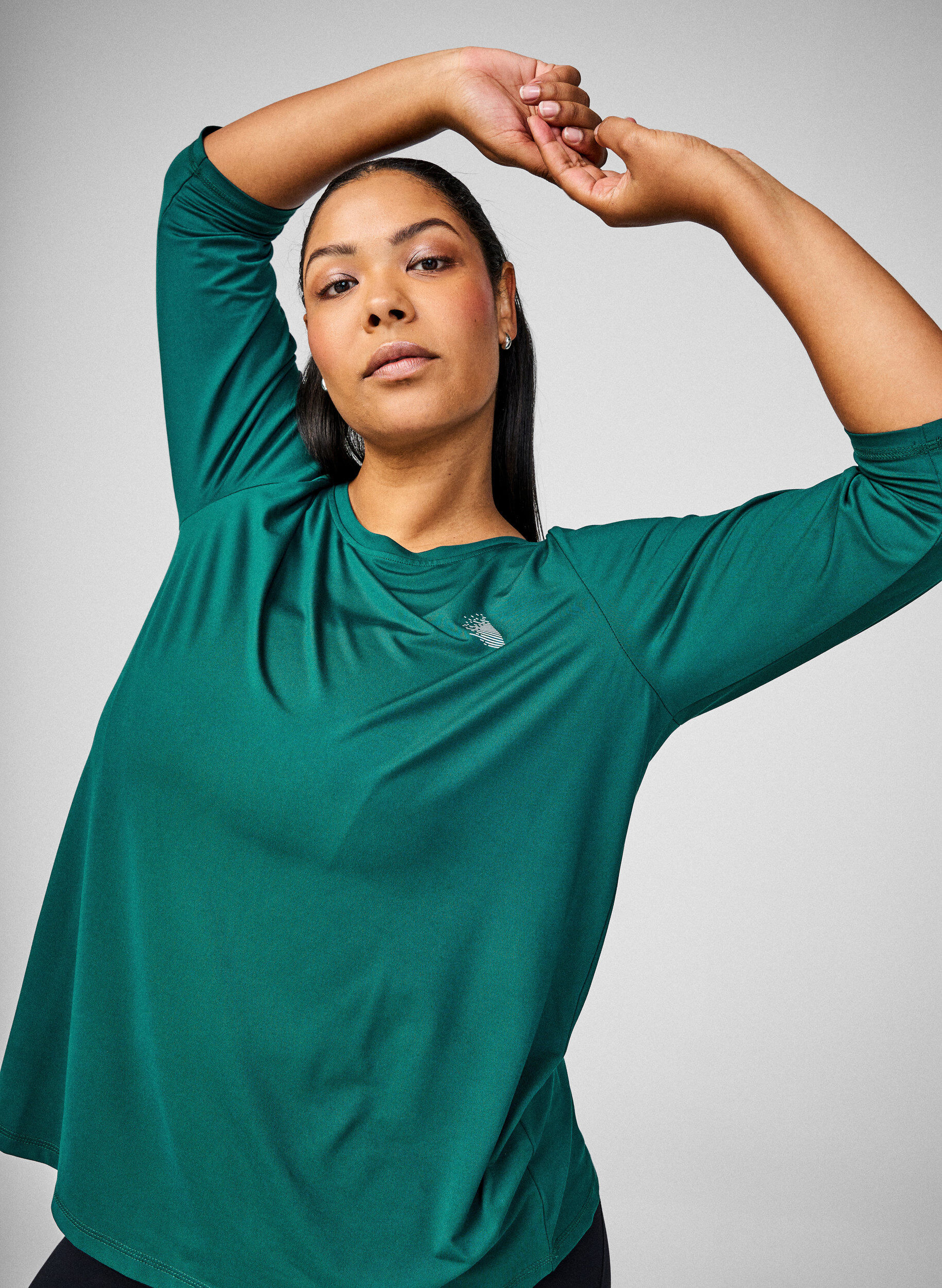 ZizziSporttop met 3/4 mouwen, Groen, Image image number 0