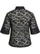 Kanten blouse met kraag en 1/2 mouwen, Zwart, Packshot image number 1