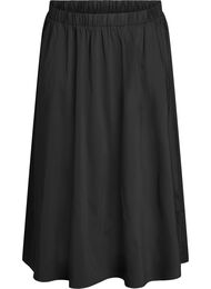 Midirok met elastische tailleband, Zwart