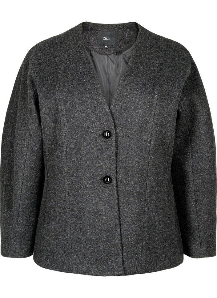 Getailleerde blazer, Dark Grey Melange, Packshot image number 0