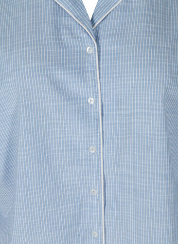 Gestreepte nachthemd in katoen, White/Blue Stripe, Packshot image number 2