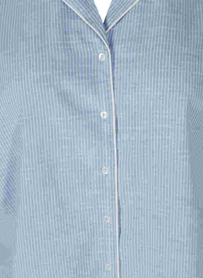 Gestreepte nachthemd in katoen, White/Blue Stripe, Packshot image number 2