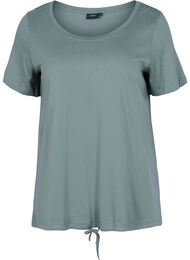 T-shirt met korte mouwen en verstelbare onderkant, Balsam Green