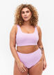 Bikinislip met crêpestructuur, Paars, Model image number 0