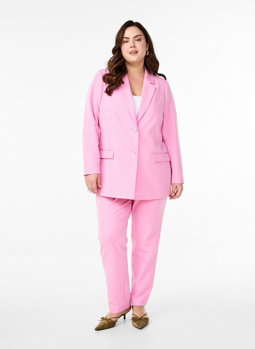 Klassieke blazer met knoopsluiting, Roze, Model image number 1