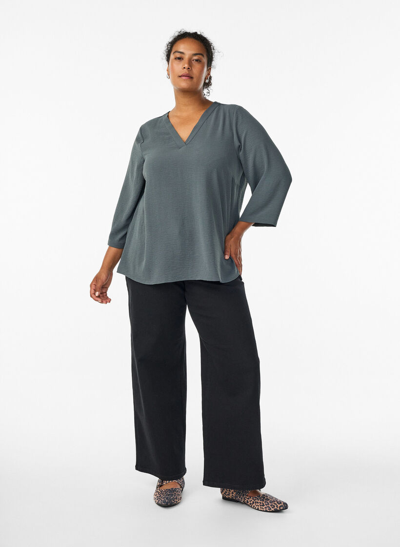 Flash - Blouse met 3/4 mouwen, Groen, Model image number 1