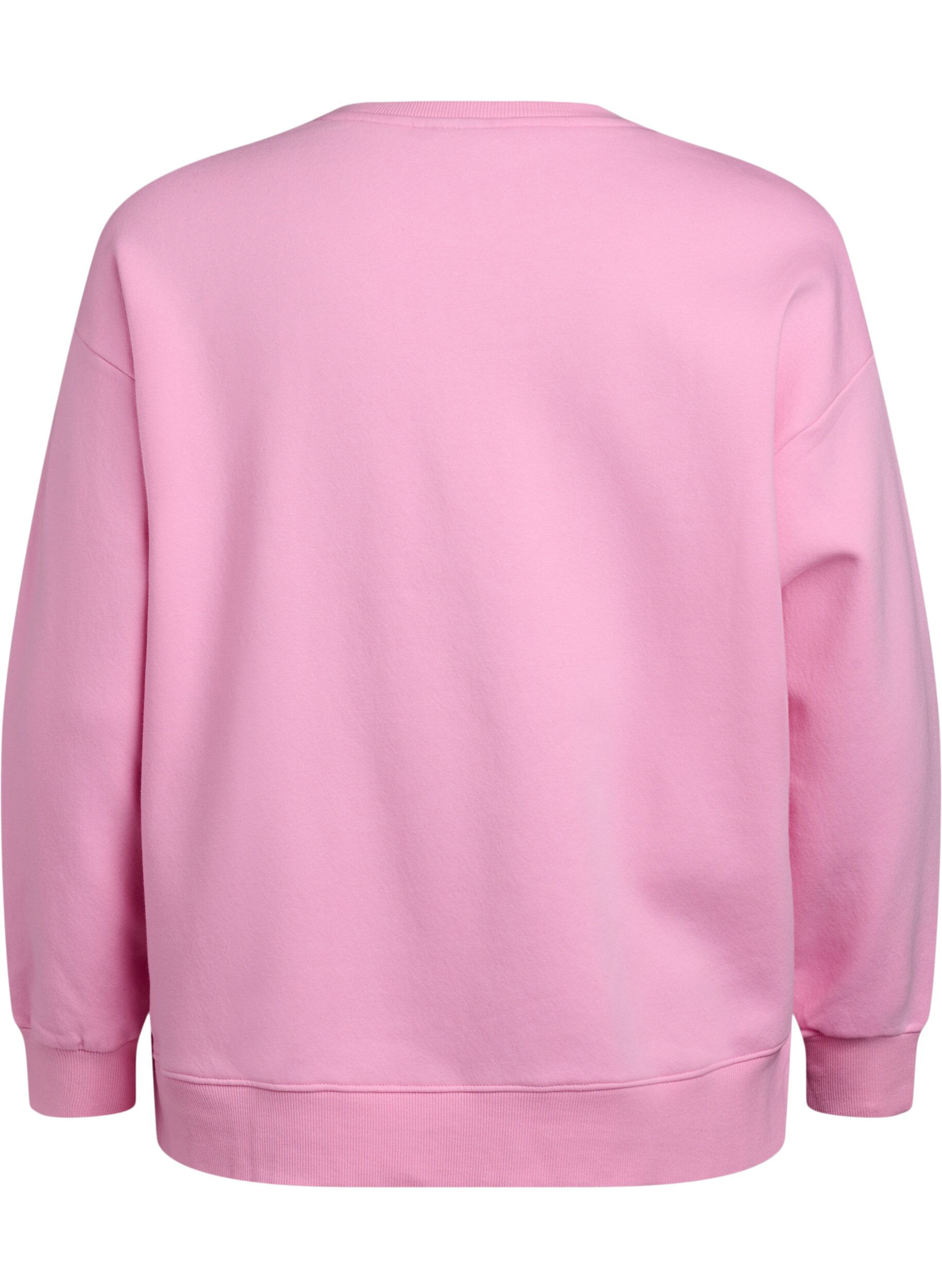 Zizzi Sweatshirt met tekstprint, Bubblegum, Packshot image number 1