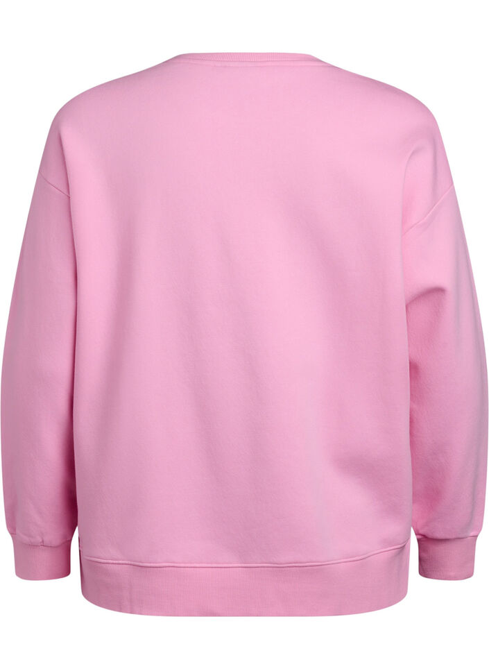 Sweatshirt met tekstprint, Bubblegum, Packshot image number 1