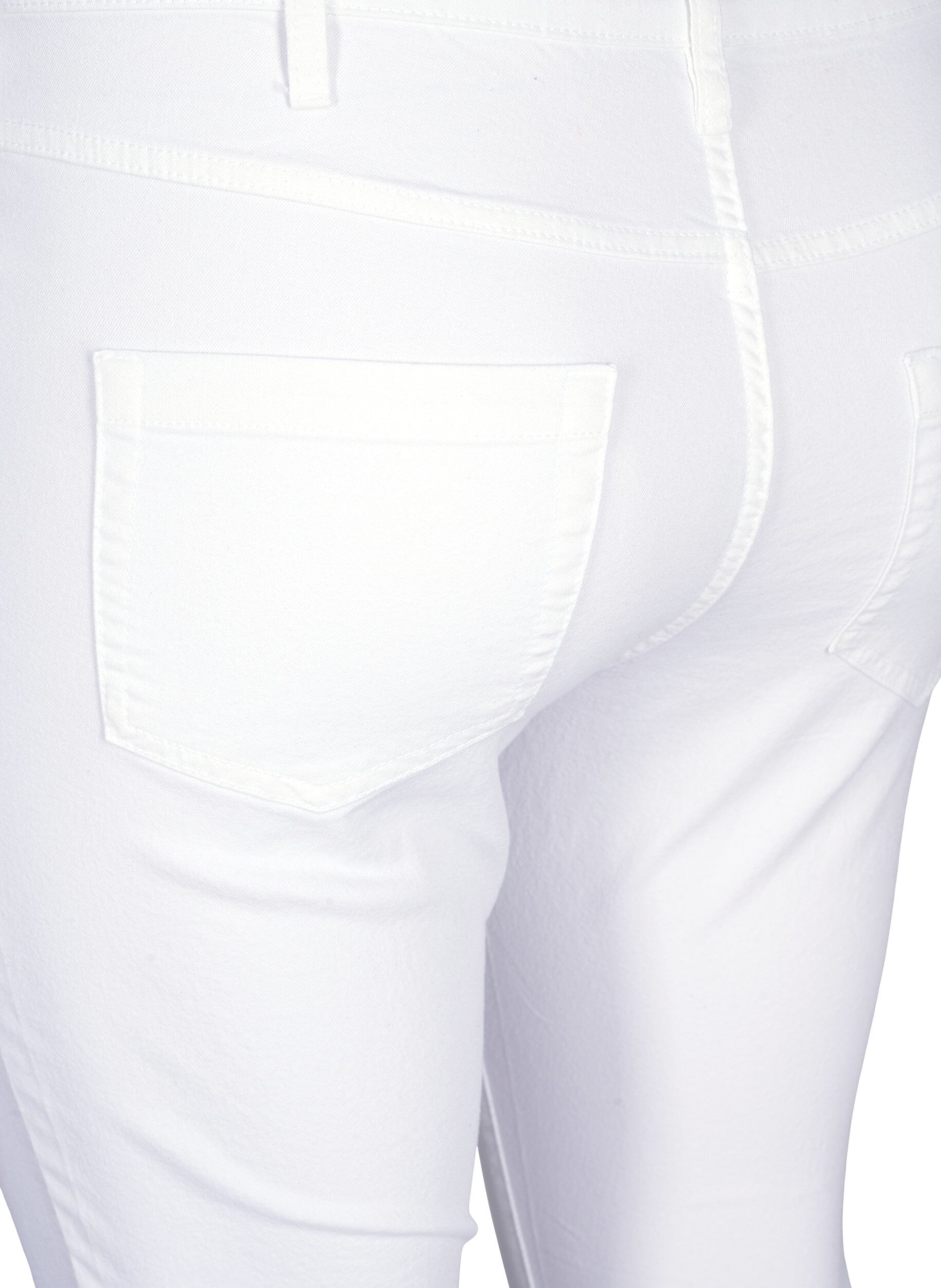 Zizzi super slim fit Amy jeans met hoge taille, Wit, Packshot image number 3