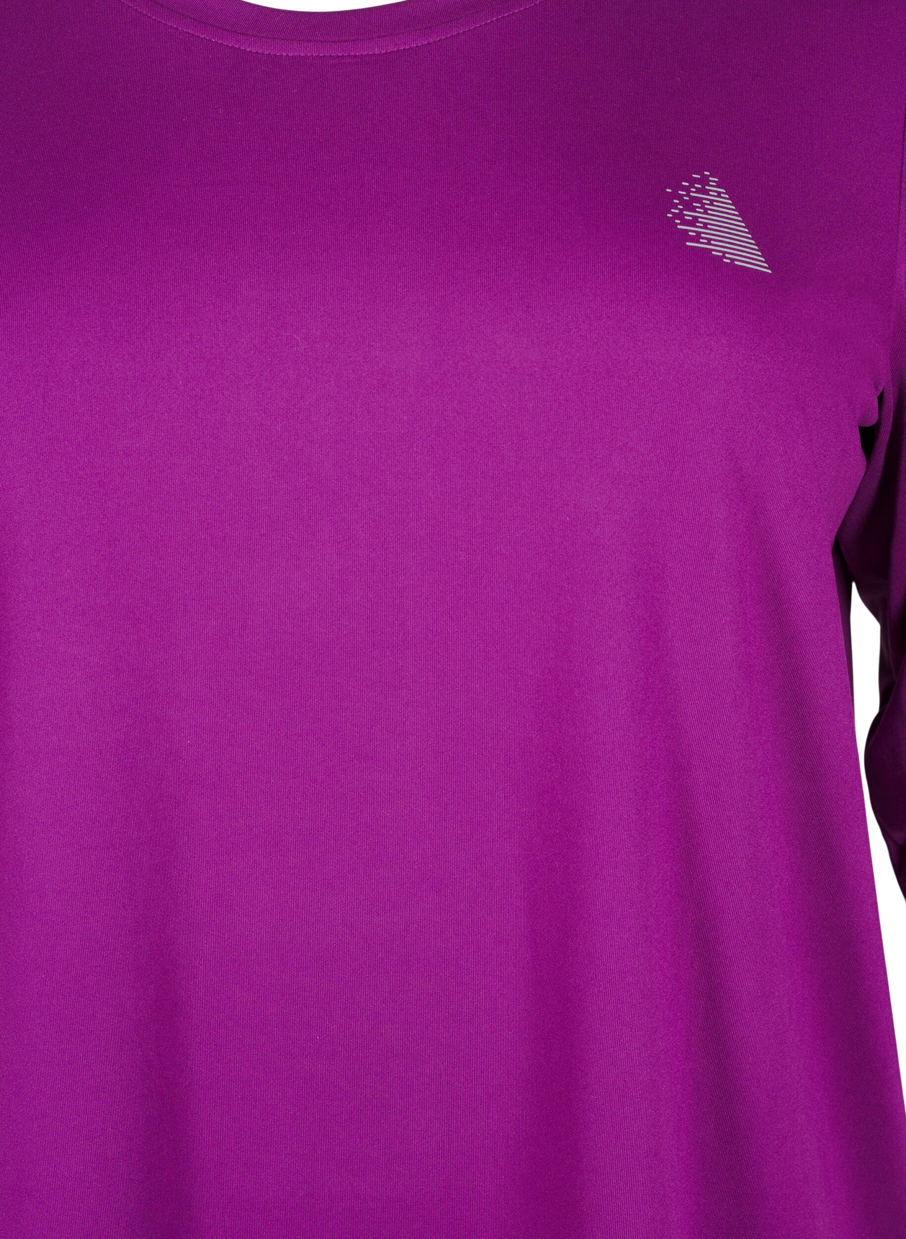 ZizziWork-out top met 3/4 mouwen, Paars, Packshot image number 2