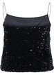 Top met pailletten en smalle bandjes, Black Sequins, Packshot image number 1