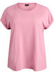 T-shirt met korte mouwen van katoenmix, Roze, Packshot image number 0