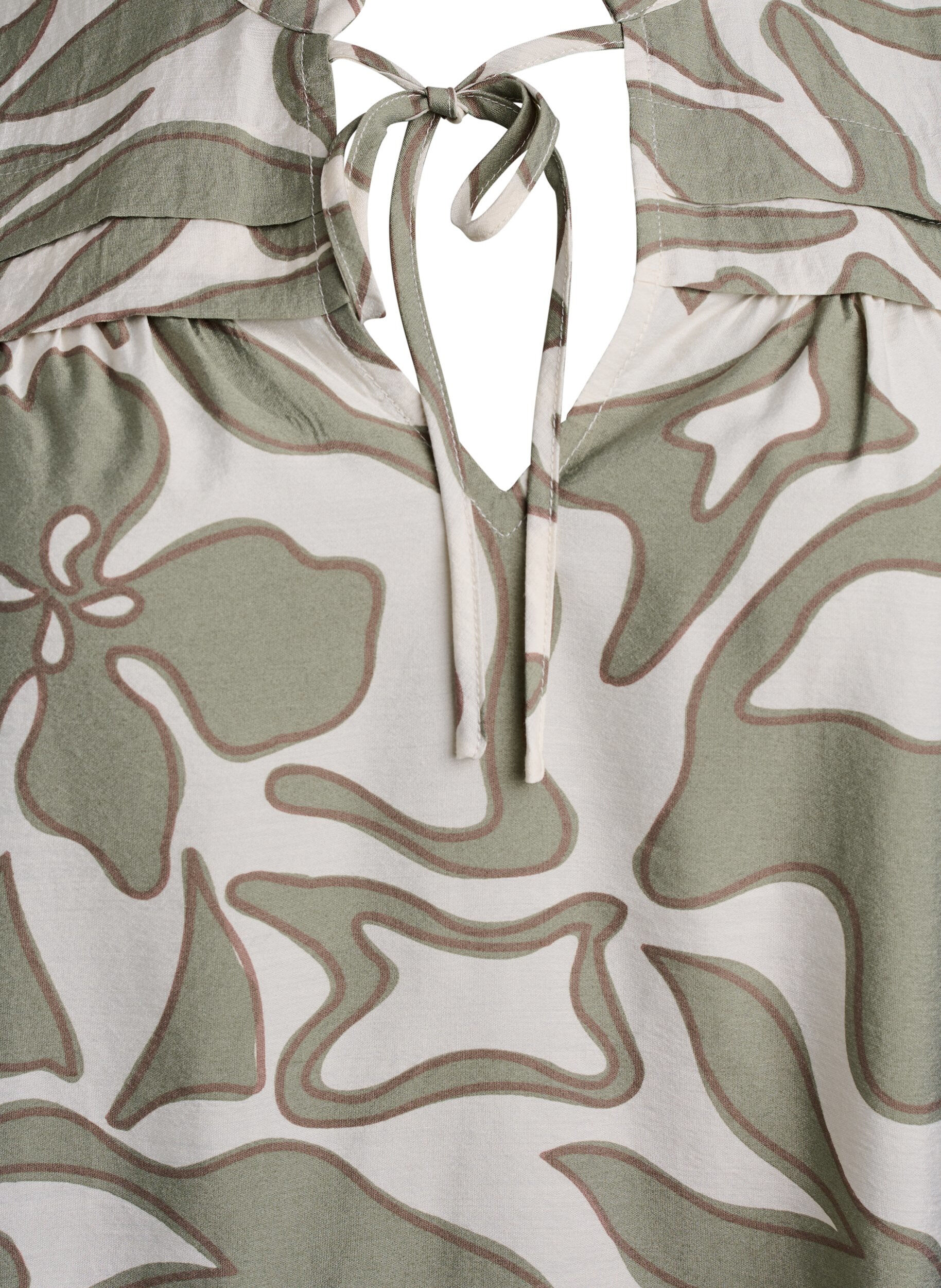 Zizzi Viscose tuniek met print, Oil Green Grap. AOP, Packshot image number 2