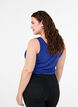 Solide kleur basis top in katoen, Blauw, Model image number 2
