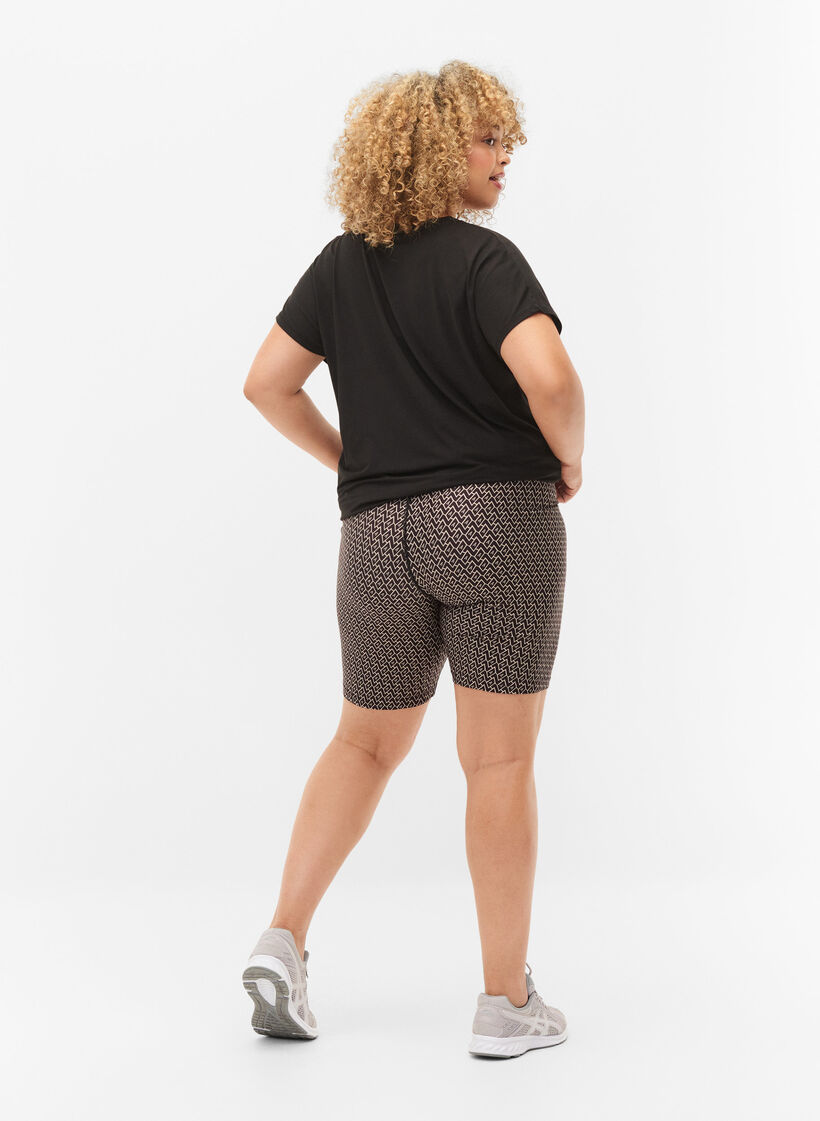 Sport broekje met print, Black w. Text Print, Model image number 1