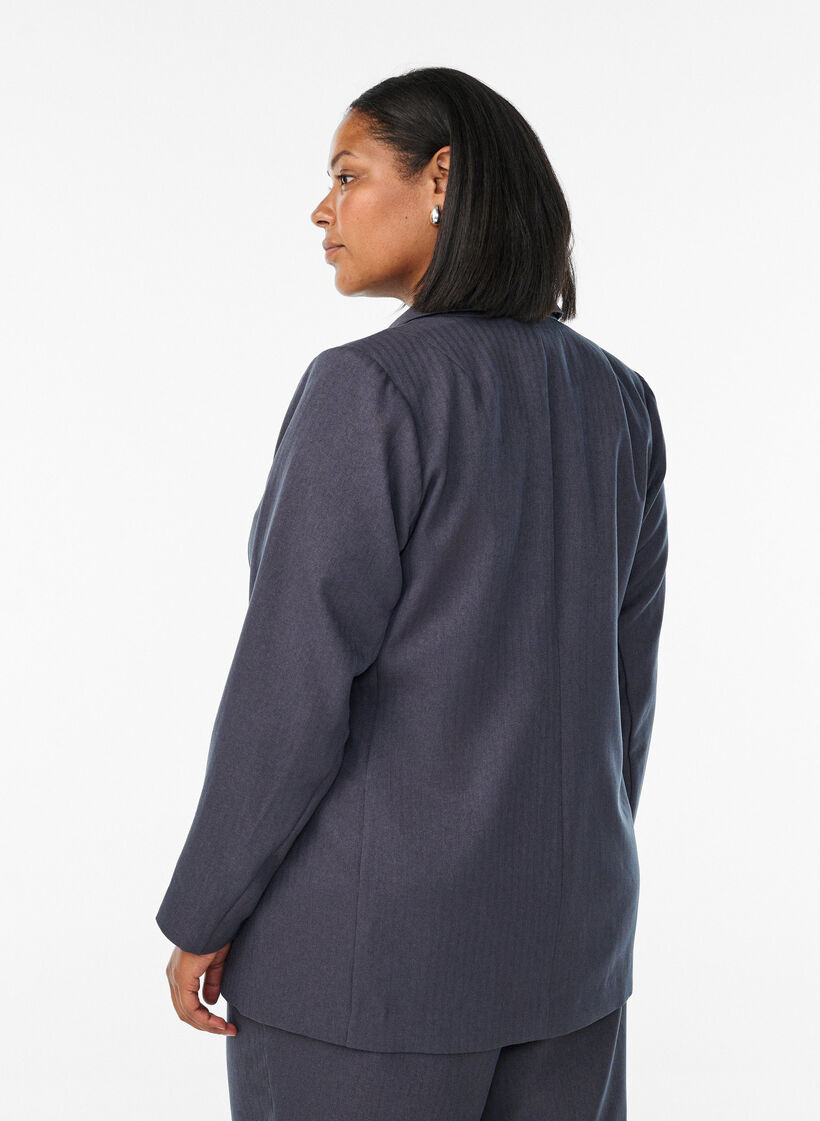 Klassieke blazer met zakken, Grijs, Model image number 2