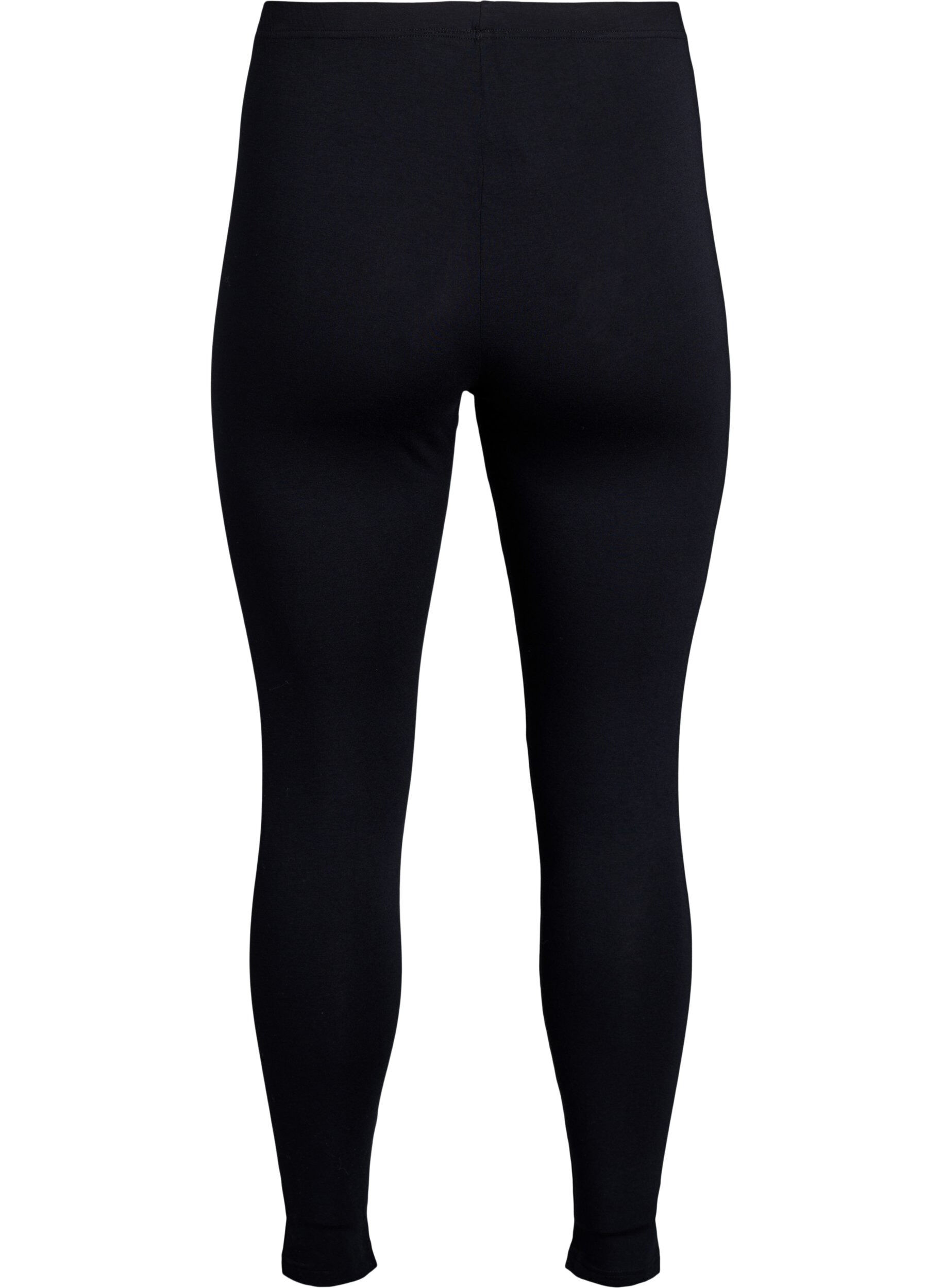 Zizzi Enkellange leggings in viscose stof, Zwart, Packshot image number 1