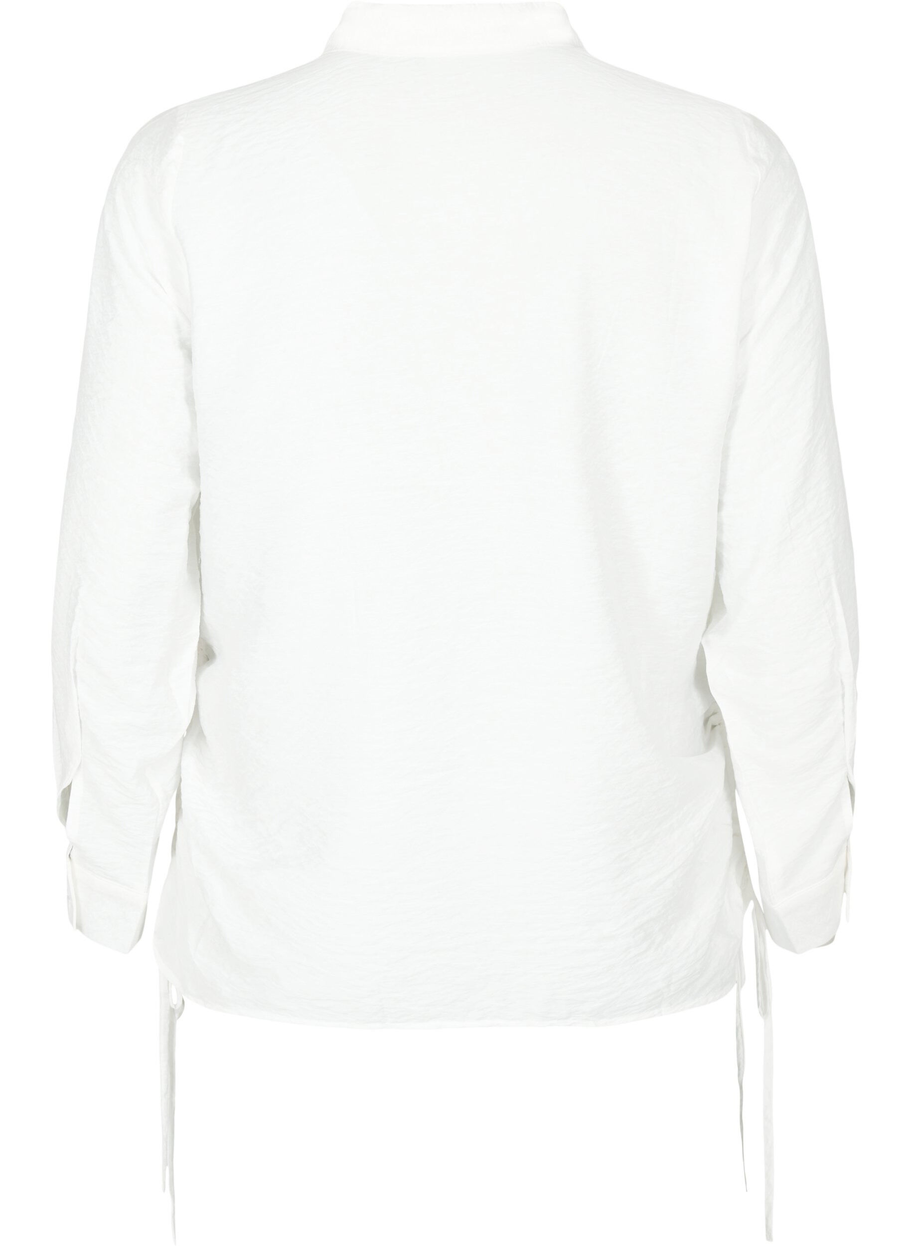 Zizzi Shirt van viscose met ruches, Bright White, Packshot image number 1