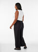 Viscose broek met elastische taille en rechte pijpen, Zwart, Model image number 1
