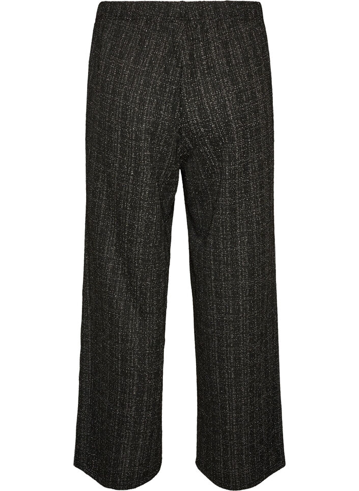 Straight-fit boucl&eacute; broek, Zwart, Packshot image number 1