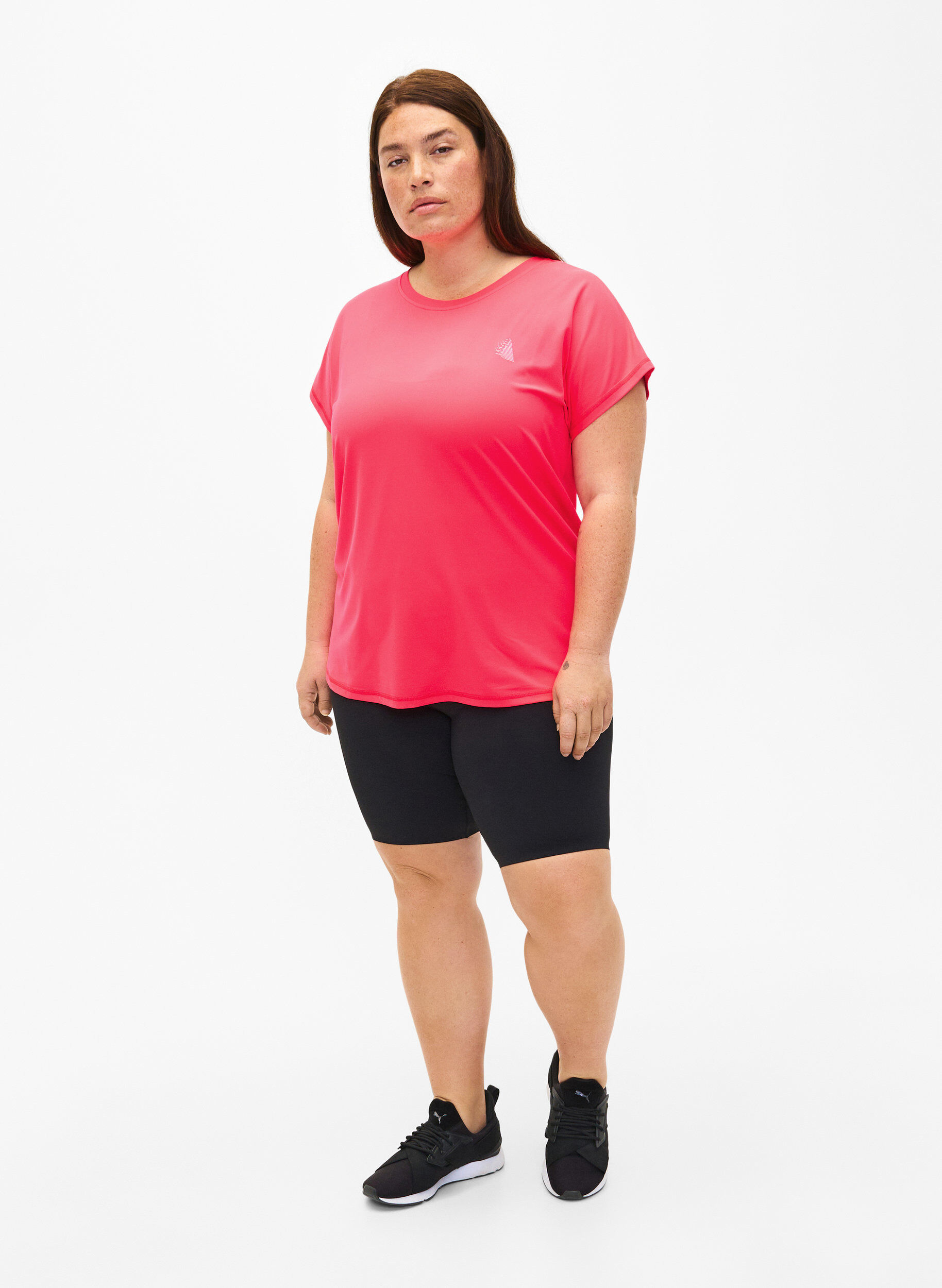 Zizzi Nauwsluitende training shorts met zak, Black, Model image number 2