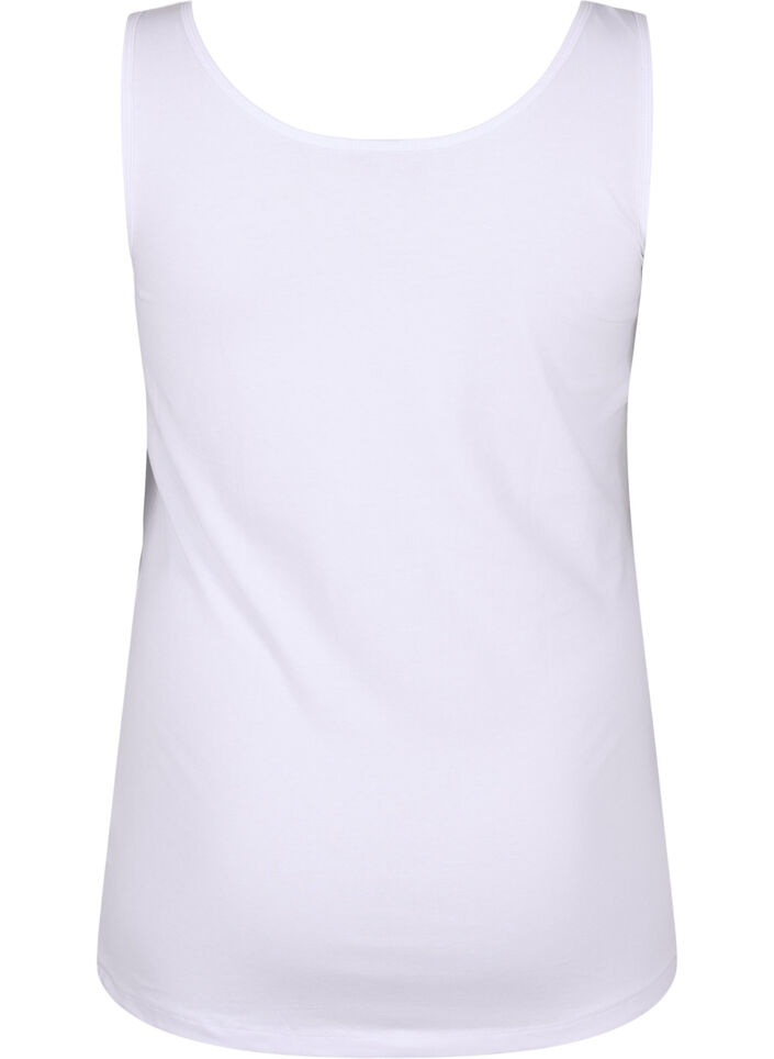 Effen gekleurd basic top in katoen, Wit, Packshot image number 1